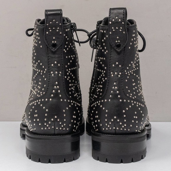 Jimmy Choo Cruz Flat Star Studded Black Leather Boot Size 38 EU (8 US) - Picture 5 of 8